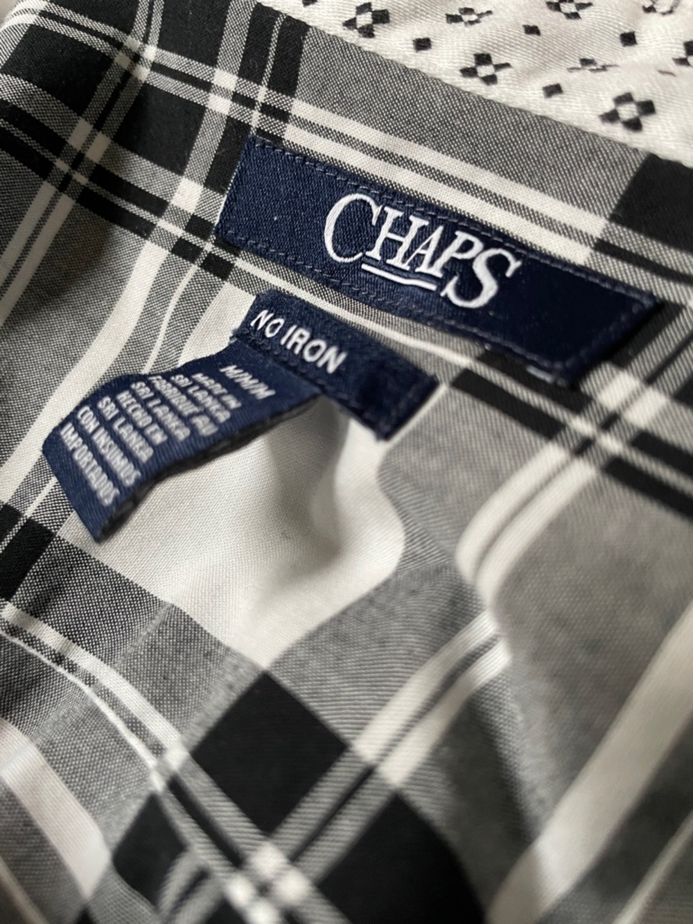 Chaps Black and White Plaid Button-Up Shirt - Picture 10 of 10